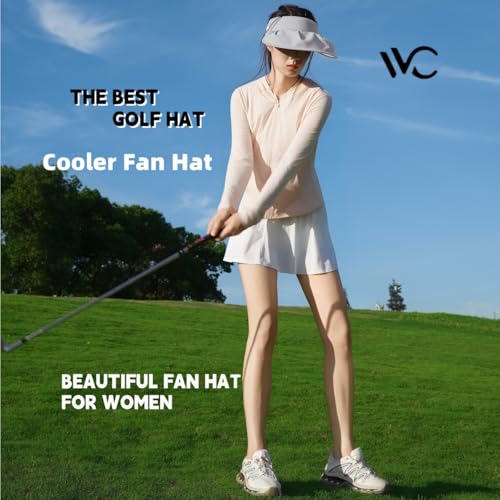 Cooler Fan hat Embedded Visor Hat, 3Level Adjustable, UV Protect50+ Sun Cap for Golf, Tennis, Outdoor Sports