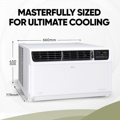 Image of LG 1.5 Ton 5 Star, New Star Rated, DUAL Inverter Window AC (Copper, Convertible 4-in-1 cooling, 4 Way Air Direction, Top Air Discharge, HD Filter, Clean Filter Indicator, AW-Q18WUZA, White)