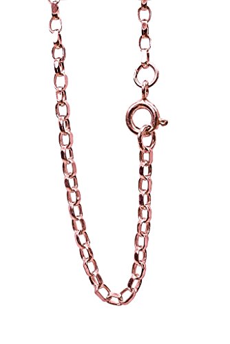 ANTOMUS® 18k ROSE GOLD VERMEIL SOLID DIAMOND CUT ENGLISH BELCHER CHAIN 2.3mm Wide18 inch