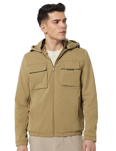 Image of Qube By Fort Collins Men's Regular Fit Lightweight Winter Jacket - Textured Fabric, Warm & Stylish Outerwear