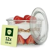 Weck Gläser 150ml – 12er Set mit Deckeln – Sturzform...