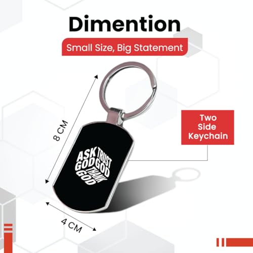 Image of Stylish Metal Keychains with Permanent Glossy Print - Inspirational Quotes & Spiritual Designs - Perfect Key chains for loved ones, Personal Use, Gifts & Return Gifts