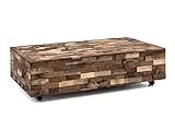Woodkings® Couchtisch Kavali groß 150x75 mit Rollen Altholz Unikat rustikal Holztisch Sofatisch Echtholz massiv Wohnzimmer Möbel Tisch