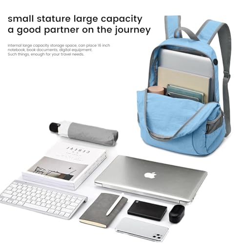 Image of G4Free 20L Small Packable Travel Hiking Backpack for Men Women | Lightweight Foldable Waterproof Daypack for Outdoor, Light Blue