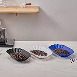 Eawfgtuw Vassoio in plastica per campioni di chicchi di caffè, adatto per alimenti, 300 ml, per degustazione, selezione, arrosto, cucina e bar, calore e (nero)