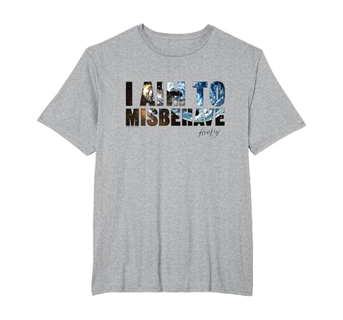 Firefly I Aim to Misbehave from The Galaxy Big Chest Logo T-Shirt, Men's Big and Tall, Heather Grey, 2X Tall