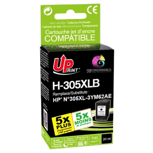 Uprint Cartouche d'encre Compatible avec HP 305 305XL - 1 Noir