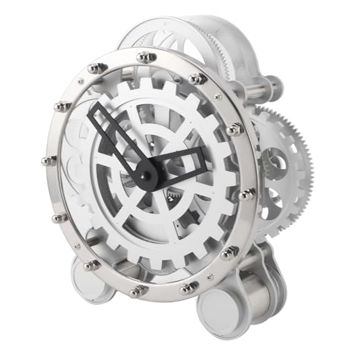 Reloj de mesa con engranajes Irfora mecánico de acero inoxidable para escritorio 2