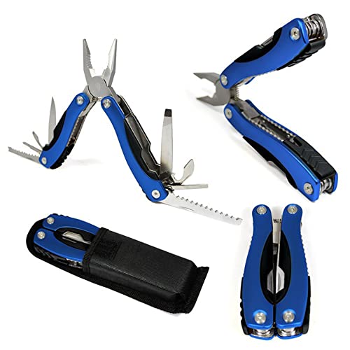WIWUE GUO Multi Tool, Multitool, Dad Birthday Gift, Fathers Gifts, Christmas Gifts, Multitool Pliers, Camping Knife, for Outdoor, Survival, Hunting and Hiking(blue)