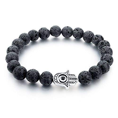 "Certified Reiki Crystal Natural Stone Beads & Evil Eye Hamsa Hand Bracelet.-image-31