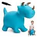 Babe Fairy Jumping Horse with Pump-Bouncy Horses Animals Hopper-Toddlers Inflatable Bouncing Horse Toys (Blue Dinosaur) (Blue Dinosaur)