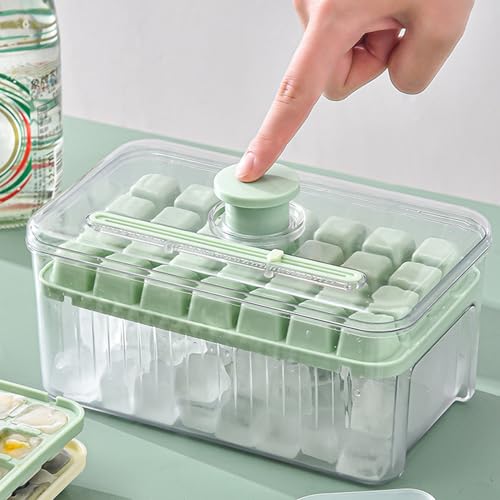 Bandeja de cubos de hielo con liberación fácil y caja de almacenamiento miniatura 4