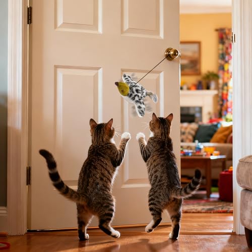 Oiseau volant pour chats : jouet interactif électrique télécommandé - 4
