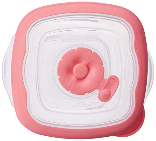 Pote Quad Plástico 280 ml, Sanremo, Polipropileno e Elastômero TPE, Transparente/ Rosa