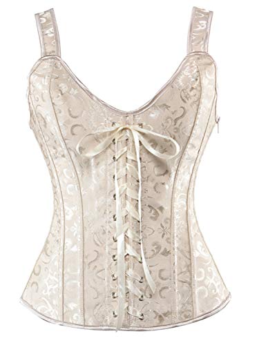 SLIMBELLE Lace Up Boned Lingerie Corset Overbust Sexy Bustier Corsets Bodyshaper Top Cosplay Corsets for Women Renaissance XL