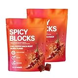 Respearnint Spicy Blocks, Intimacy Gummies with Chili Pepper, Muira Puama, Maca Root, Epimedium Extract, Helps Promote Hormone Balance, Calmness and Intimacy Wellness, Peach Flavor, 60 Gummies