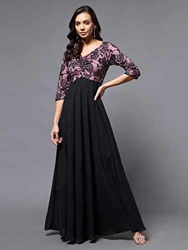 Image of Miss Chase Women's Round Neck Cap Sleeves Lace Knee -Long Skater Dress