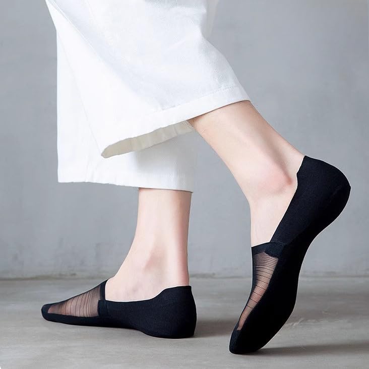 Invisible Non-Slip Cotton Shallow Mouth Sock - Men Breathable Boat Socks - Women High Heels Short Socking3