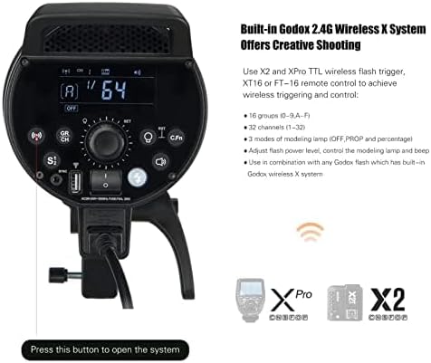 Godox DP600III-V back panel with wireless X system details