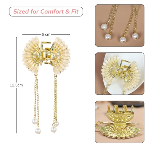 Image of ANNACREATIONS 1 Pcs Korean Fashion Style Metal Hair Claw Jaw Clamp Clips Hair Clutcher Hair Clip Hair Pin Hair Accessories For Women and Girls (Style 2)