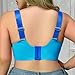Womens Plus Size Wireless Bras Fashion Colorblock Bralette Supportive T Shirt Bra No Underwire Seamless Basic Bras Dark Blue