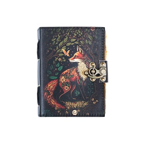 Image of CRAFT JUNKY Vintage Leather Journal Diary for Women and Men Travel Diary Notebook for Writing Deckle Edge Paper (WOLF, A5 17.78 X 12. 7 CM (A5))