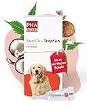 PHA Spot-On Tropfen für Hunde – Natürliches Mittel gegen Flöhe, Zecken & Milben mit Neemöl & Laurinsäure, Floh- & Zeckenschutz Hund, Flohmittel Hund bei Befall, 2 Kunststofftuben à 2 ml