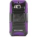 HTC One M8 Case, BUDDIBOX [HSeries] Heavy Duty Swivel Belt Clip Holster with Kickstand Maximal Protection Case for HTC One M8, (Purple)