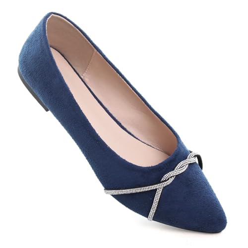 Image of Stunner Womens Flats Fashion Pointed Toe Bowknot Ballet Flats Cute Slip On Dress Flats Comfortable Party Wedding Flats2