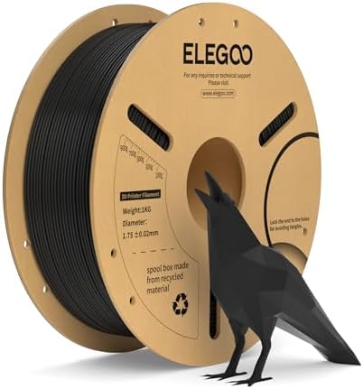 ELEGOO PLA+ Filament 1.75mm Schwarz 1KG, PLA Plus 3D Drucker Filament, Härter und Stärker 3D Druckmaterialien, Maßgenauigkeit +/-0,02mm, Kompatibel mit FDM-Drucker(1KG/Spool, 2.2lb