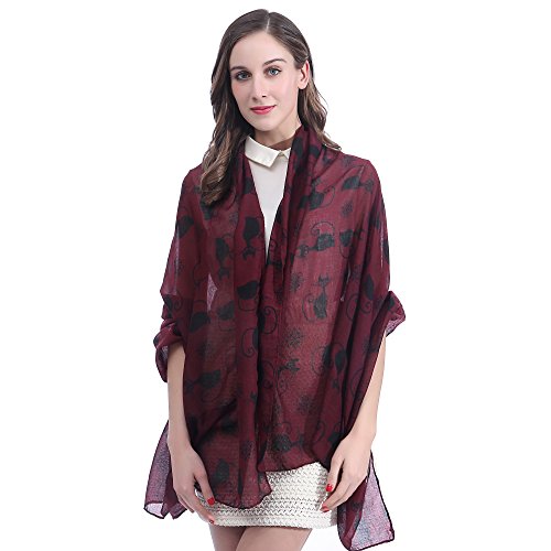 Lina & Lily Cat Print Women's Scarf Shawl Wrap Lightweight3