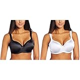 Playtex Women's 2 Pack Secrets Body Revelations Underwire Bra, Black/White, 36DDD