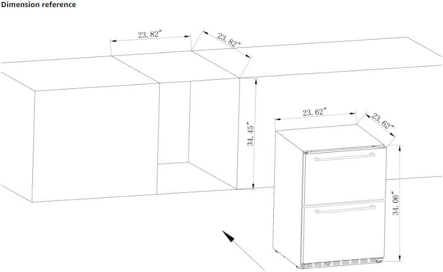 Buy HCK 24 inch Outdoor Refrigerator, Stainless Steel Double Drawer