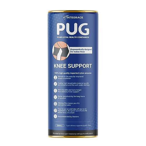 Image of PUG Knee Support 1 Pair, Size S |Unleash Your Performance | Ergonomically Designed for Indian Knee|Ideal for Sports enthusiasts, Knee Pain and Injury Prevention