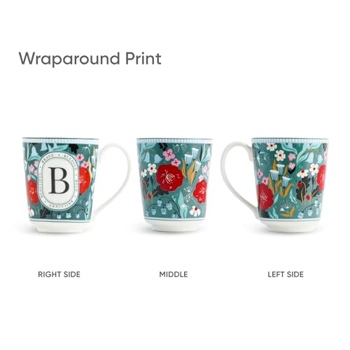Image of Shay Alphabet Mug 300ml, Letter B Printed Coffee Mug for Girls, Boys, Friends | Ceramic Mug |Glossy Finish | Ceramic Coffee Cup | Porcelain | Microwave Safe (Alphabet Mug - B)