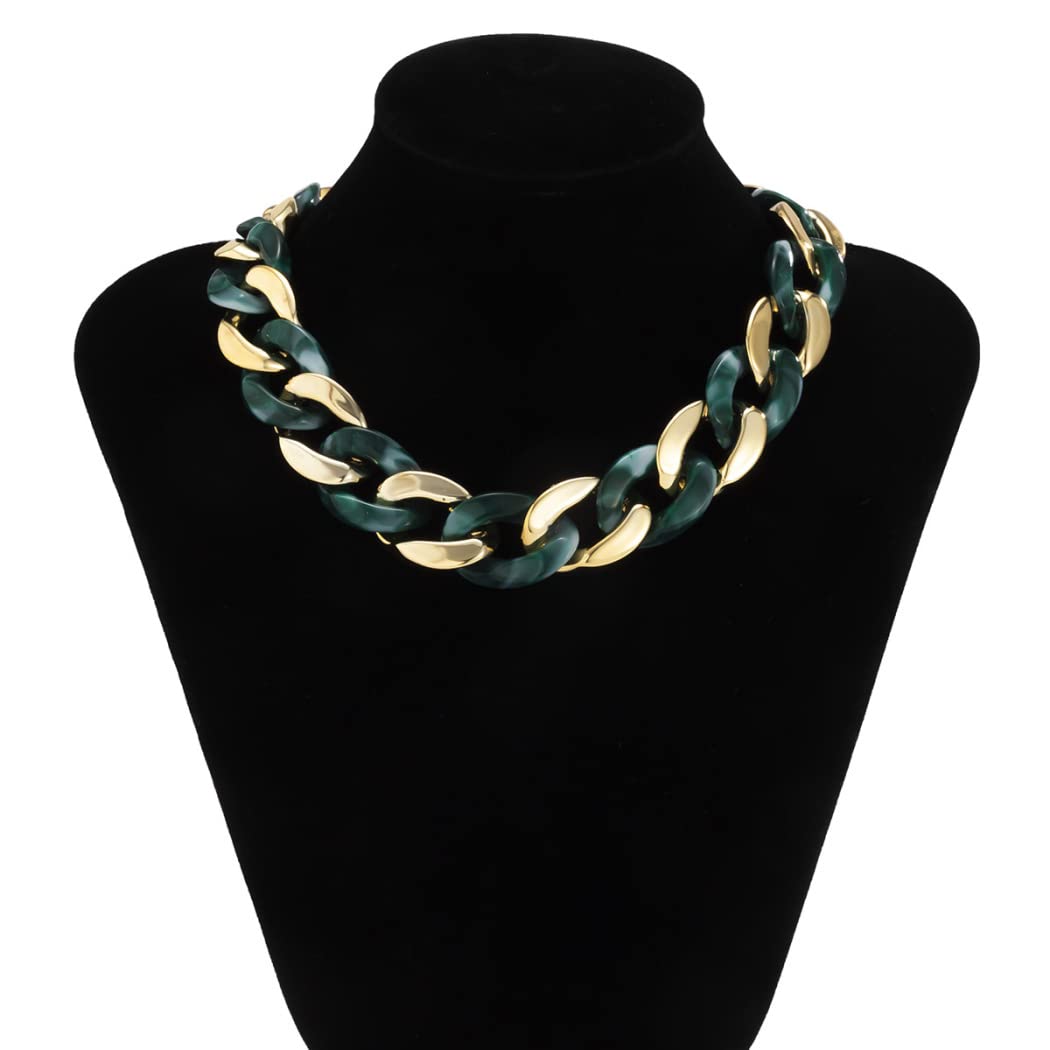 Acryl Cubaanse ketting ketting ketting punk hiphop dikke ketting ketting vintage kraag ketting kleurrijke vrouwenmeisjes,C