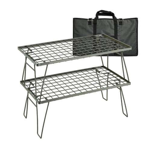 Table de pique-nique pliante légère et compacte avec étagère métallique