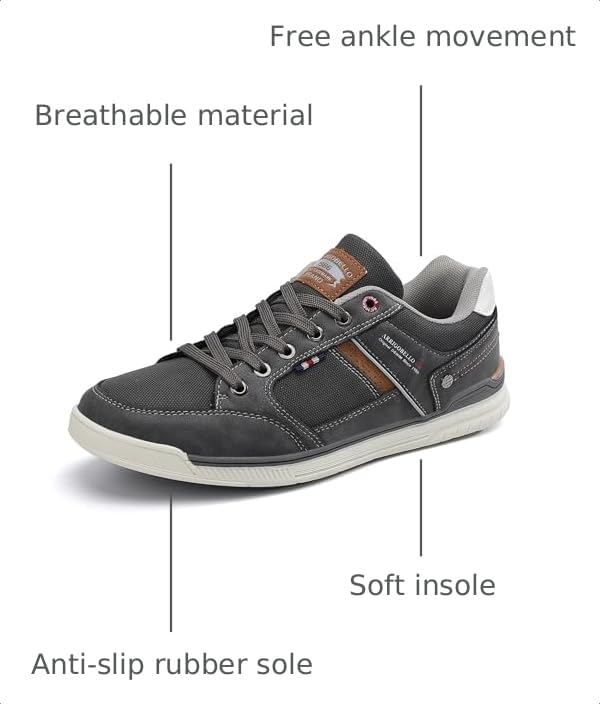 Image of ARRIGO BELLO Mens Casual Shoes Fashion Sneakers Breathable Comfort Classic Lace-Up Low Top Walking Shoes