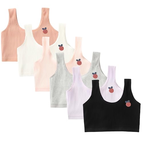 Training Bras for Girls Striped Vest Stretch Seamless Crop Cami Sports Bra