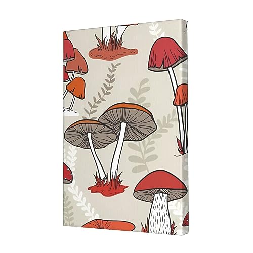 Peinture sans cadre champignons rouges deco murale chambre 30x45