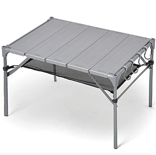 キャンプ テーブル 【S字フック4個＋脚キャップ付き】 無限連結可能 耐荷重40kg 耐熱200度 GUAPO 折りたたみ 組立簡単 軽量 コンパクト アウトドアテーブル ローテーブル ソロキャンプ