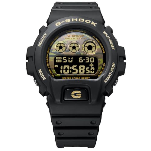 Image of G-Shock DW6900CF-1 Bold Camo and Gold Series Dark Resin 3 Eye Negative