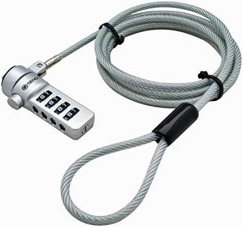 Sendt Notebook/Laptop Combination Lock Security Cable (Silver)