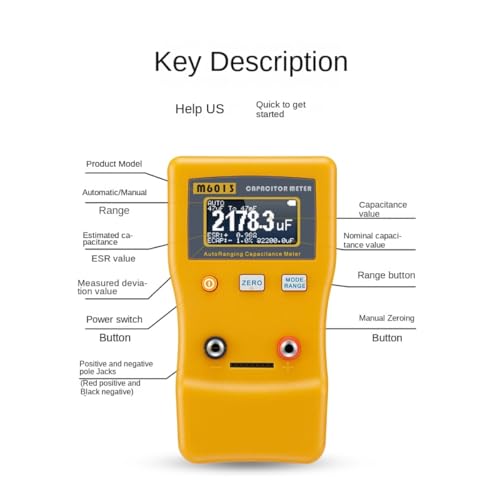 Vawan ES-01 Capacitor Tester,M6013 Digital Auto Ranging Capacitance Meter thumb #1