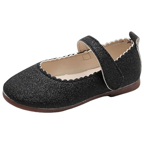 IWIHMIV Toddler Flower Girl Lightweight Flat Bottom Comfortable Mary Jane Shoes Ballet School Wedding Party Dress Shoes