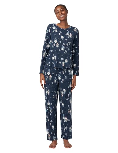 HUE Women's Waffle Fleece 2 Piece Pajama Set, Vintage...