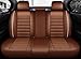 Car Seat Cover Fit for VW Amarok 2009-2024 2025, Seat Protector Waterproof Full Set，PU Leather Universal，Wear-Resistant，Highly Elastic(Coffee)