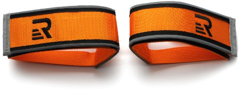 Retrospec Bicycles Fixed-Gear Track BMX-Style Foot Retention FGFS Velcro Straps with Reflective Fabric, Orange