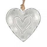 zink deko kaufen  Videx Deko-Anhänger Herz Alexa, zink-geweißt, groß: 10 x 10 cm, Breite: 2,5 cm