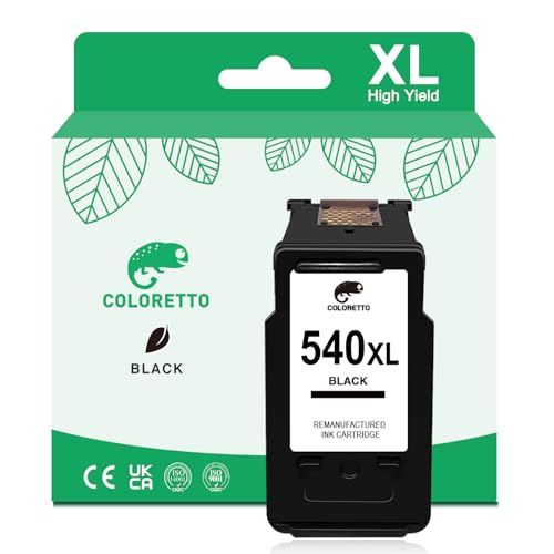 COLORETTO 540 XL Remanufacturado Cartucho de Tinta para Canon PG-540XL 540 XL para Pixma MG3650s MG3650 MG3550 MG4250 MG3600...